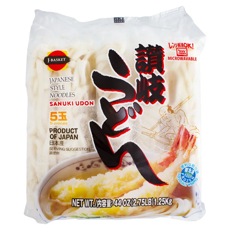 J-Basket Frozen Sanuki Udon Noodles, 5x250g