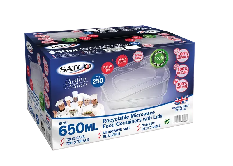 Satco 650ml Containers with Lids, 250pcs