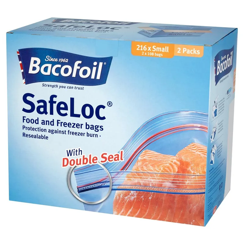 Bacofoil Safeloc Bags Small, 2x108pcs