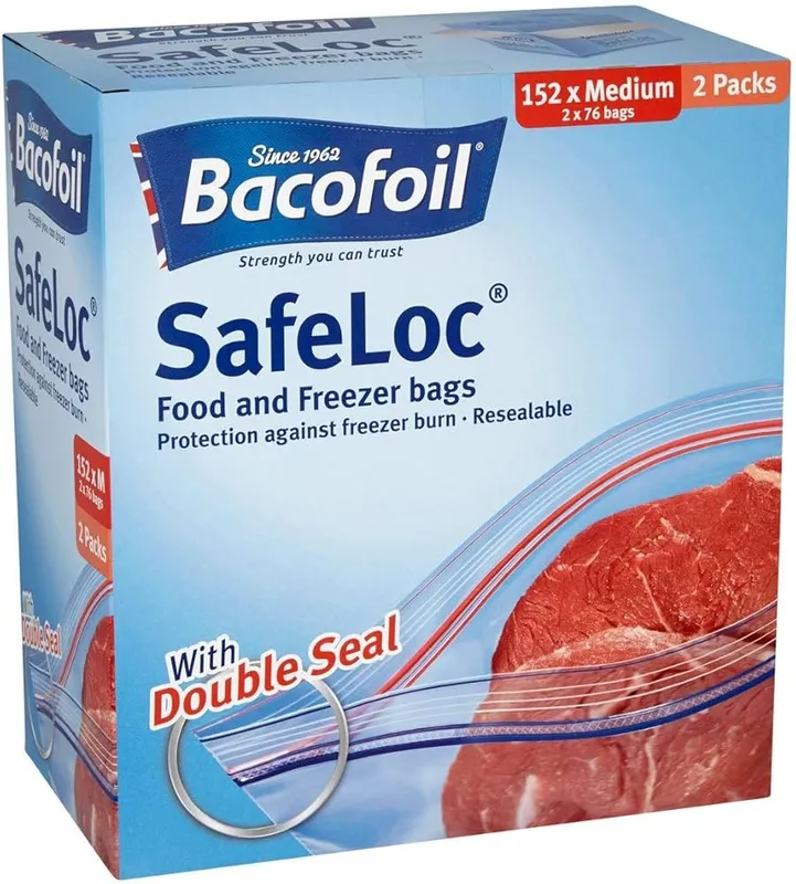 Bacofoil Safeloc Bags Medium, 2x76pcs