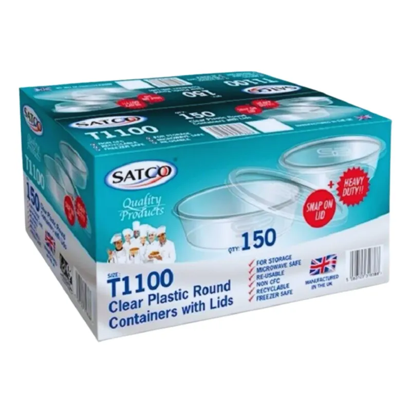 Satco T1100 Round Container with Lid, 1x150pcs