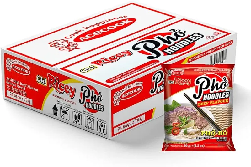 Acecook Oh Ricey Beef Pho Instant Noodles, 24x70g