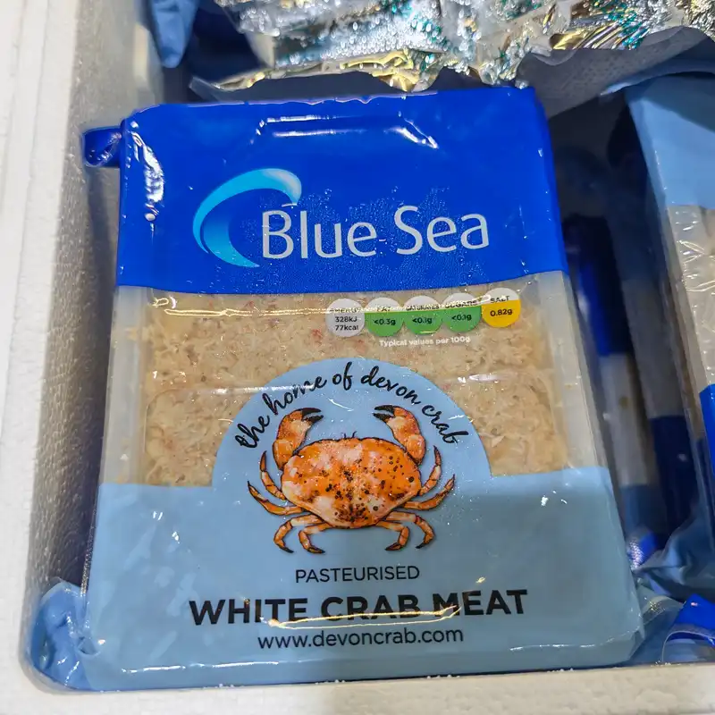 Fresh Devon White Crab Meat Pasteurised, 1x454g